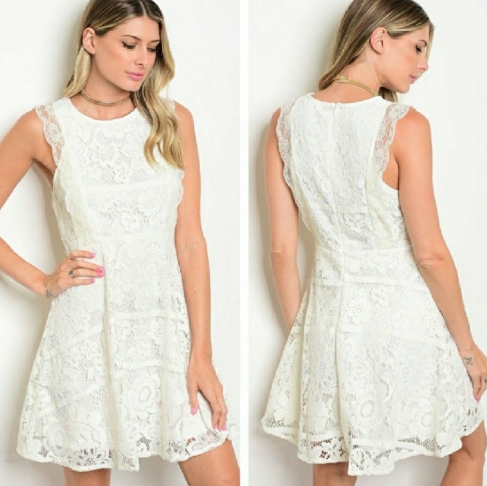❤white lace dress!! ❤